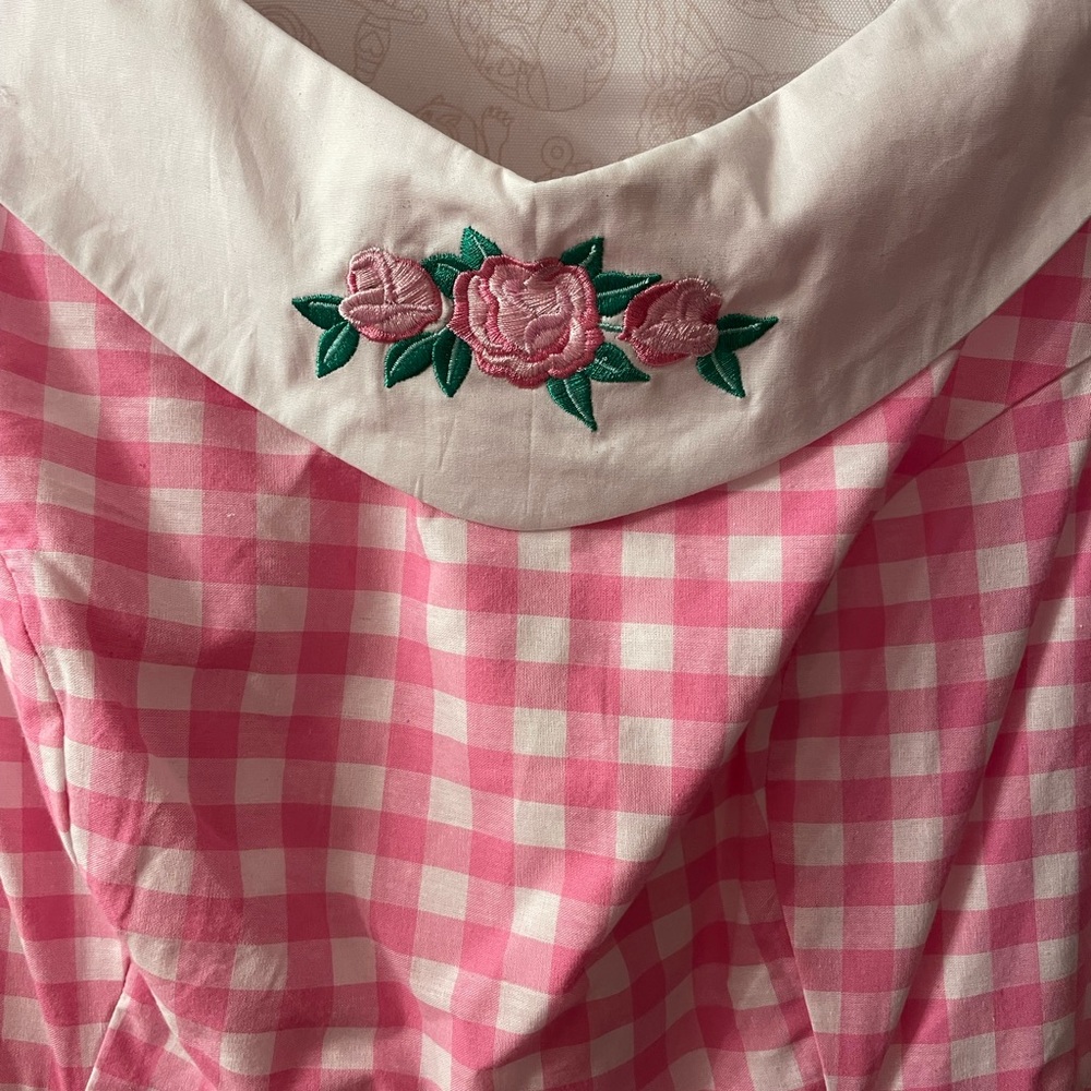 NWT Barbie Unique Vintage Pink Gingham Cotton Dancing Doll Swing Dress - Picture 12 of 13